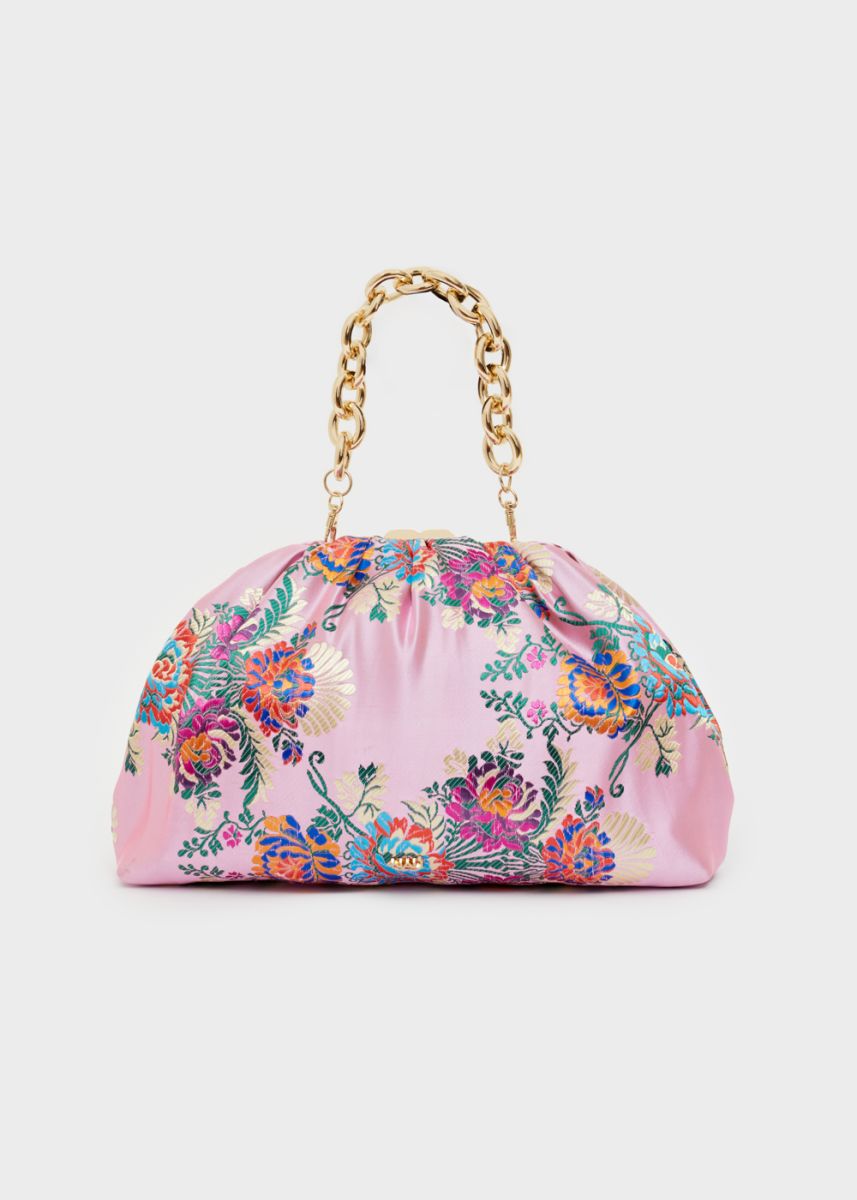 NALI Φλοράλ τσάντα ροζ